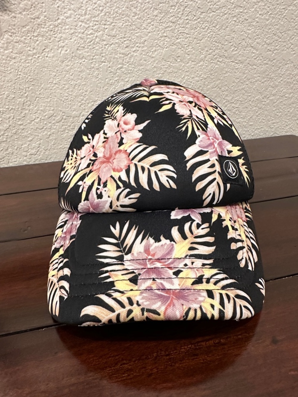 Volcom Black Cap with Pink & Yellow Floral Print